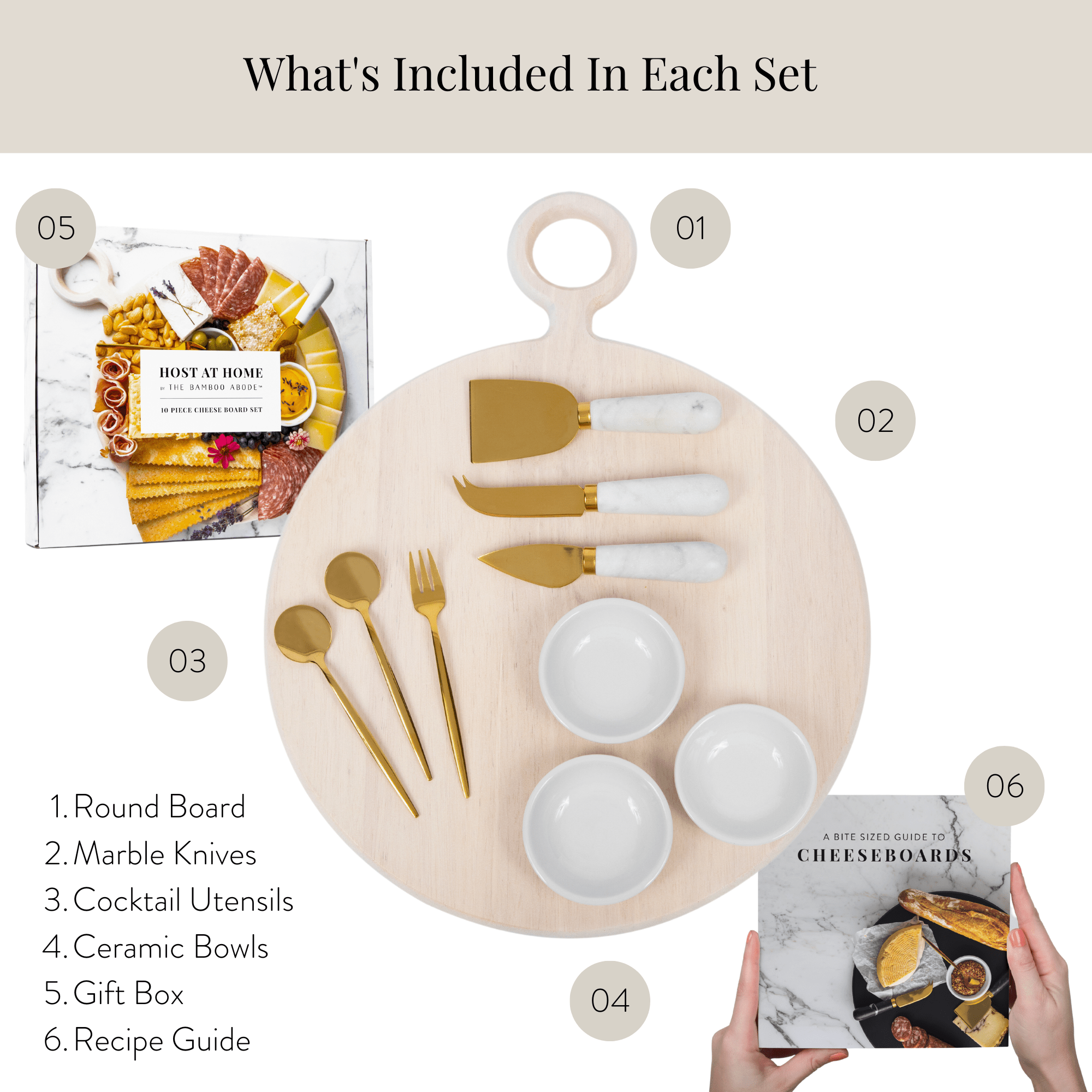10 Piece Charcuterie Board Gift Set Starter Kit - HER Home Design Boutique