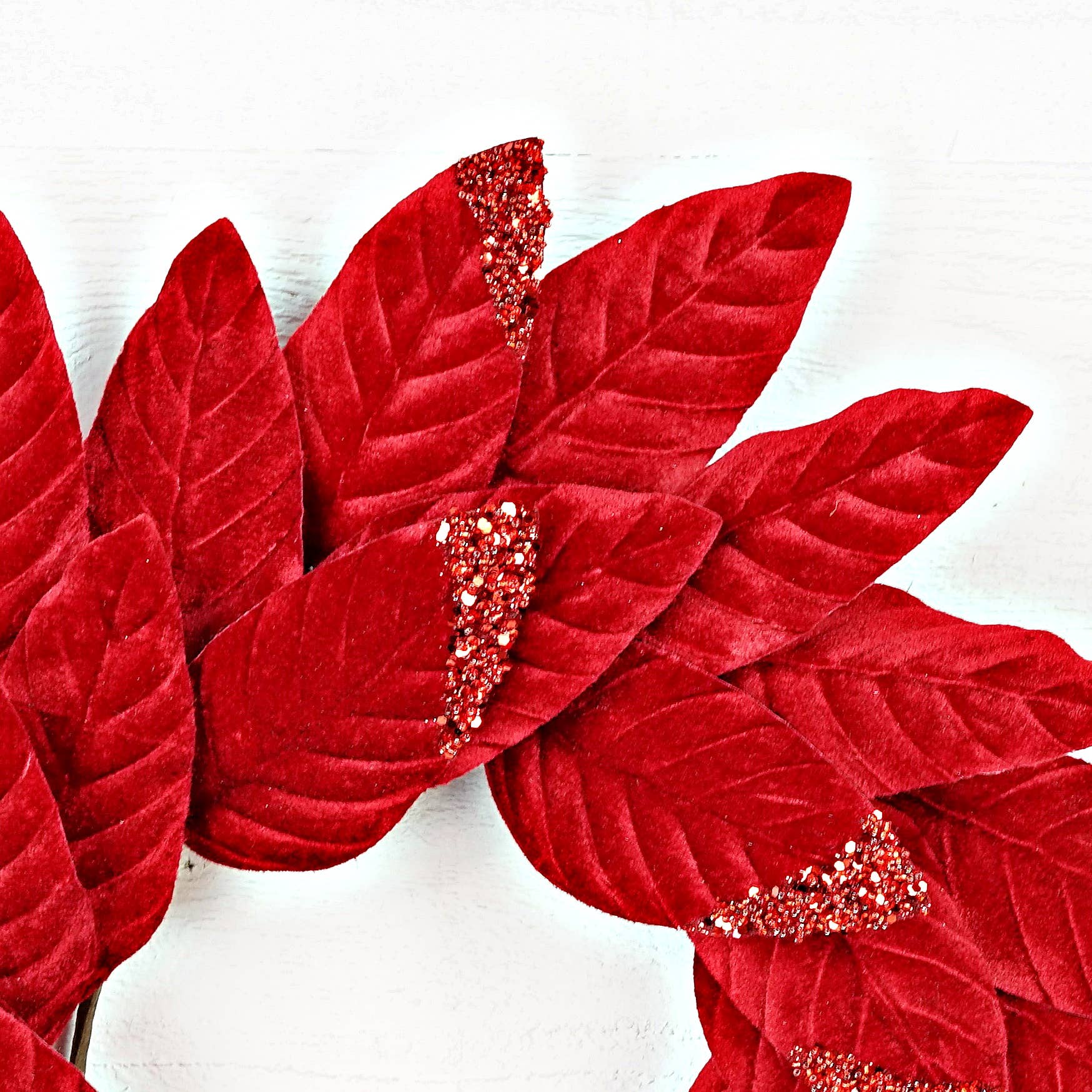 28200 - 20in Red Velvet Magnolia Leaves Wreath - HER Home Design Boutique