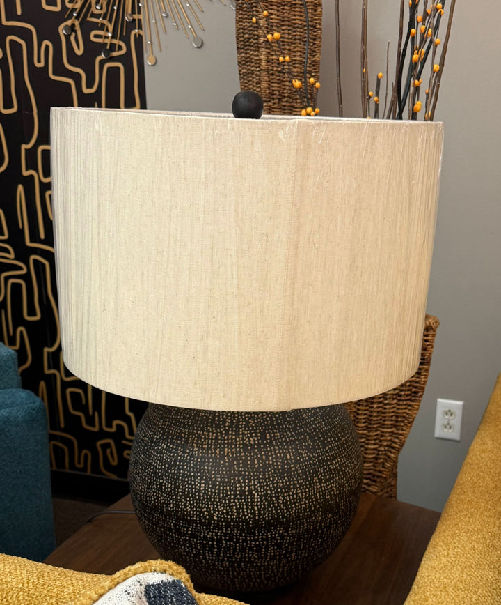 Traditional Black Sphere Lamp with Gold