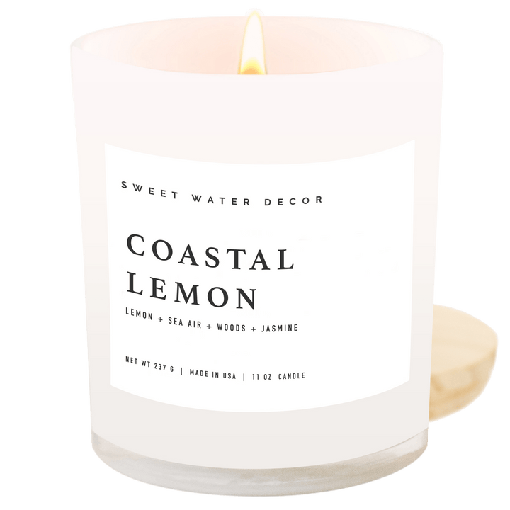 Coastal Lemon 11 oz Soy Candle - HER Home Design Boutique