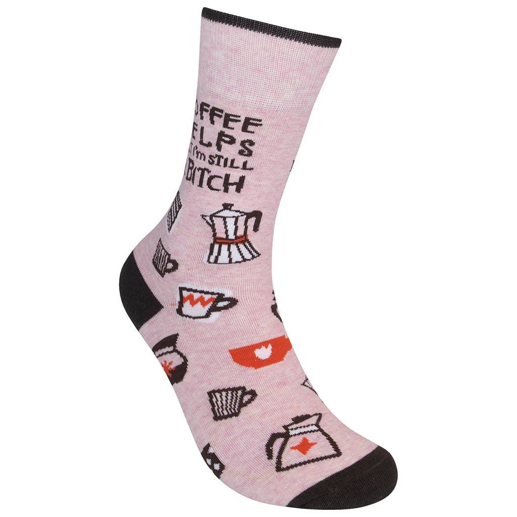 Coffee Helps But I'm Still A Bitch Socks - HER Home Design Boutique