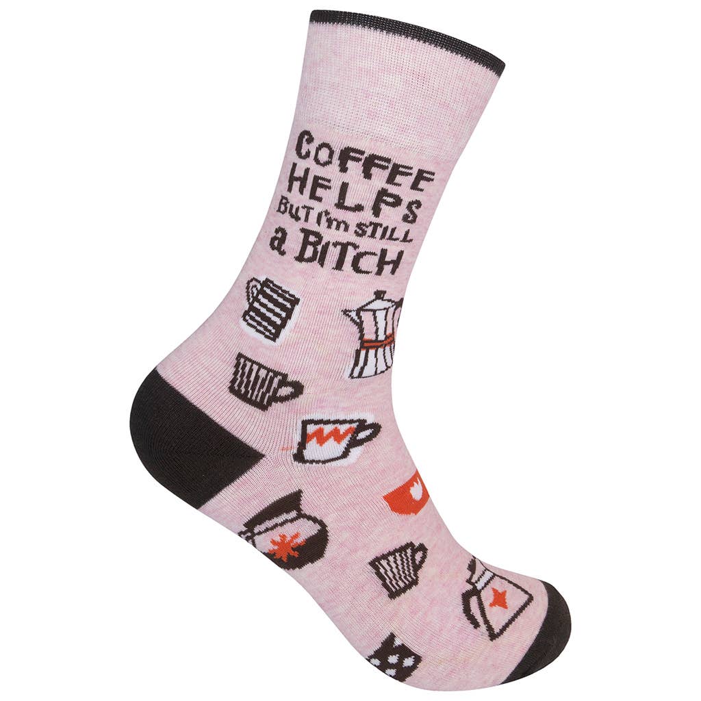 Coffee Helps But I'm Still A Bitch Socks - HER Home Design Boutique