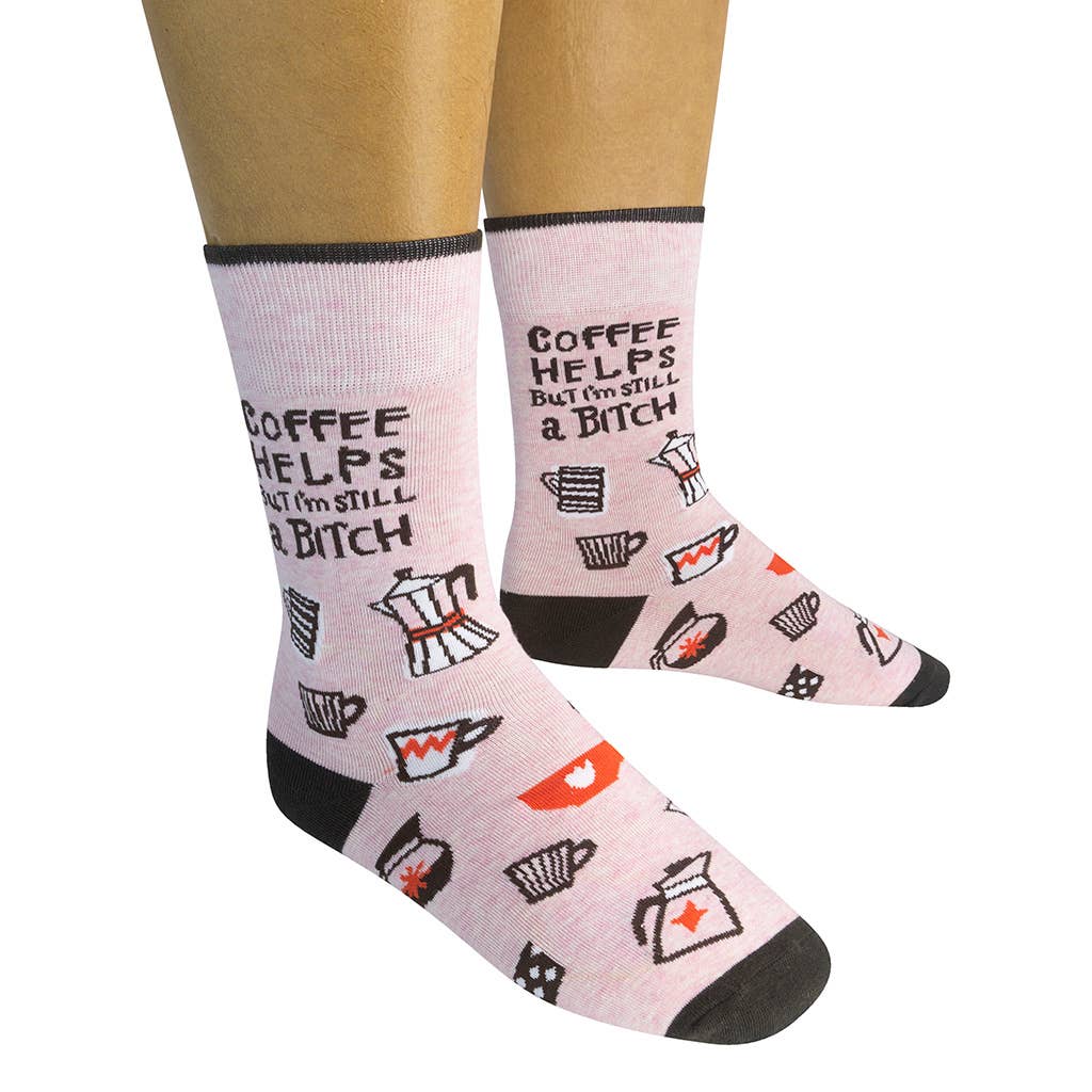 Coffee Helps But I'm Still A Bitch Socks - HER Home Design Boutique