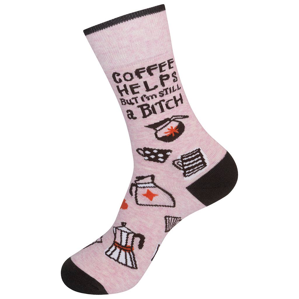 Coffee Helps But I'm Still A Bitch Socks - HER Home Design Boutique