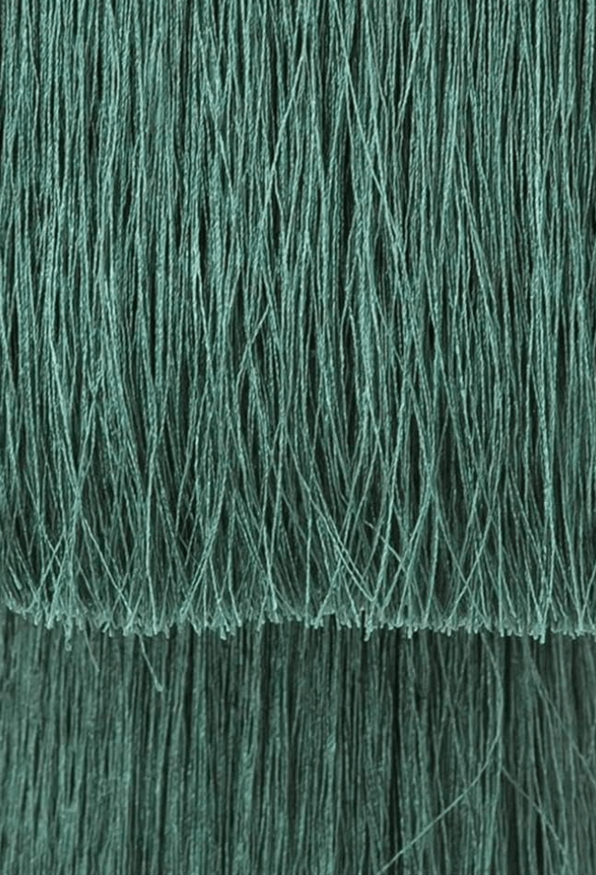 Collata Cotton Tasseled and Textured Table Lamp in Emerald - HER Home Design Boutique