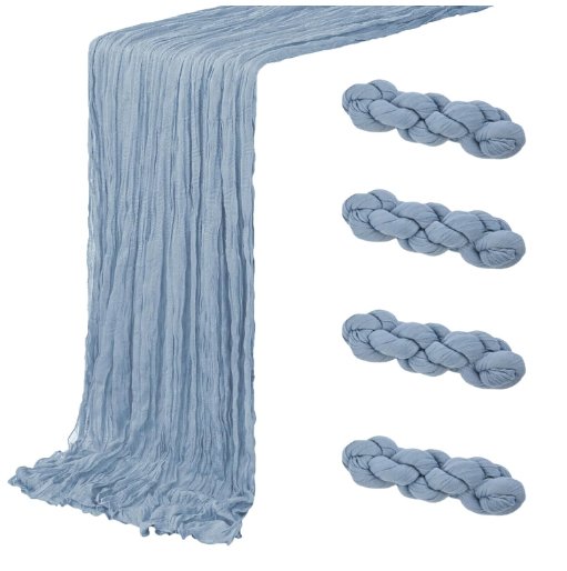 Dusty Blue Cheesecloth Table Runner - HER Home Design Boutique