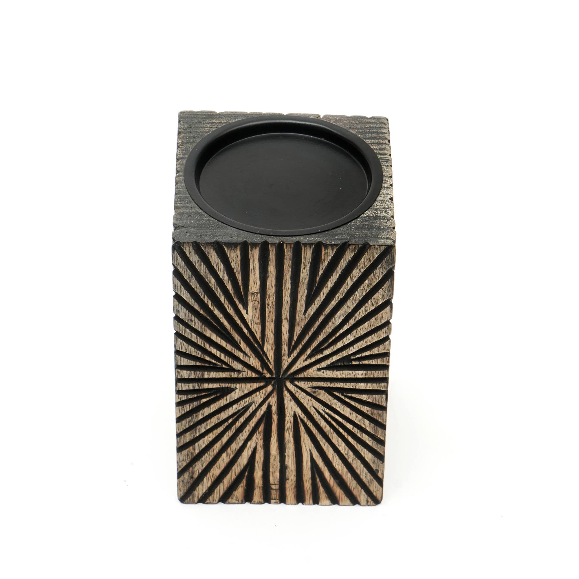 Elegent Wood Centerpiece Candle Holder - 4x12" - HER Home Design Boutique