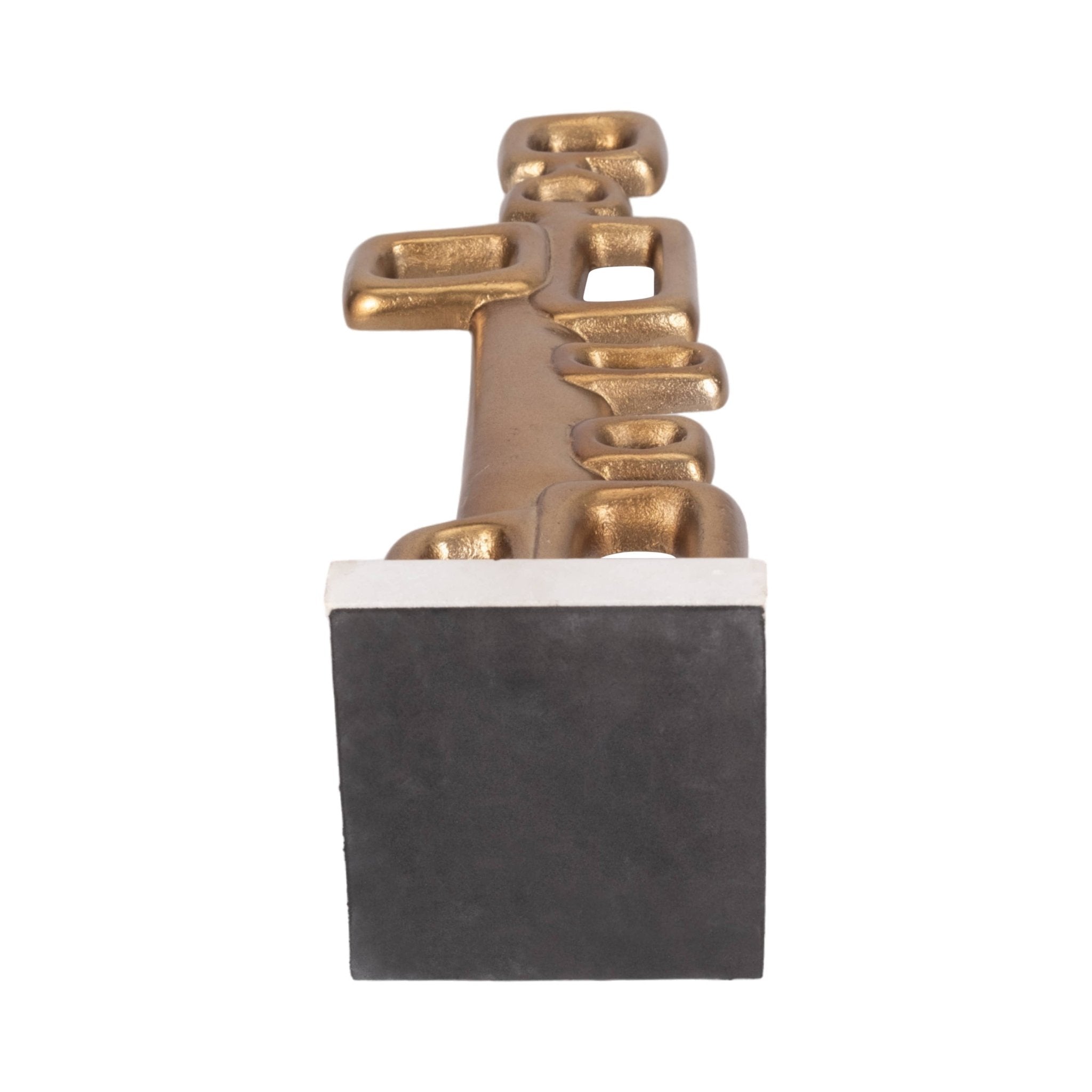 Gold 21 in. Metal Abstract Table Deco Sculpture - HER Home Design Boutique