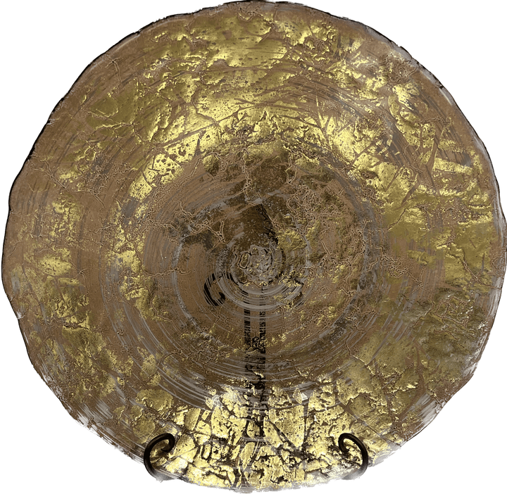 Gold + Amber Glass Saucer (Stand Not Included) - HER Home Design Boutique