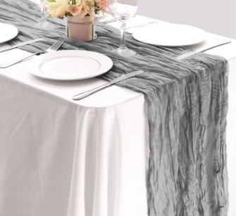 Gray Cheesecloth Table Runner - HER Home Design Boutique