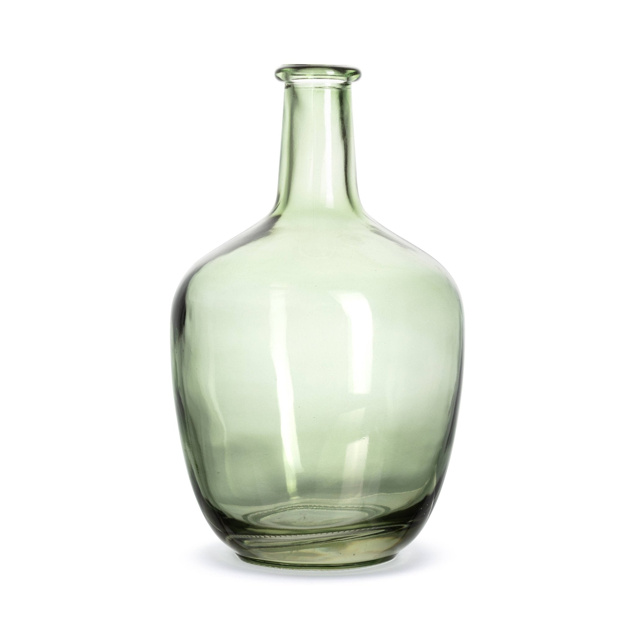 Green Glass Medium Vase - HER Home Design Boutique