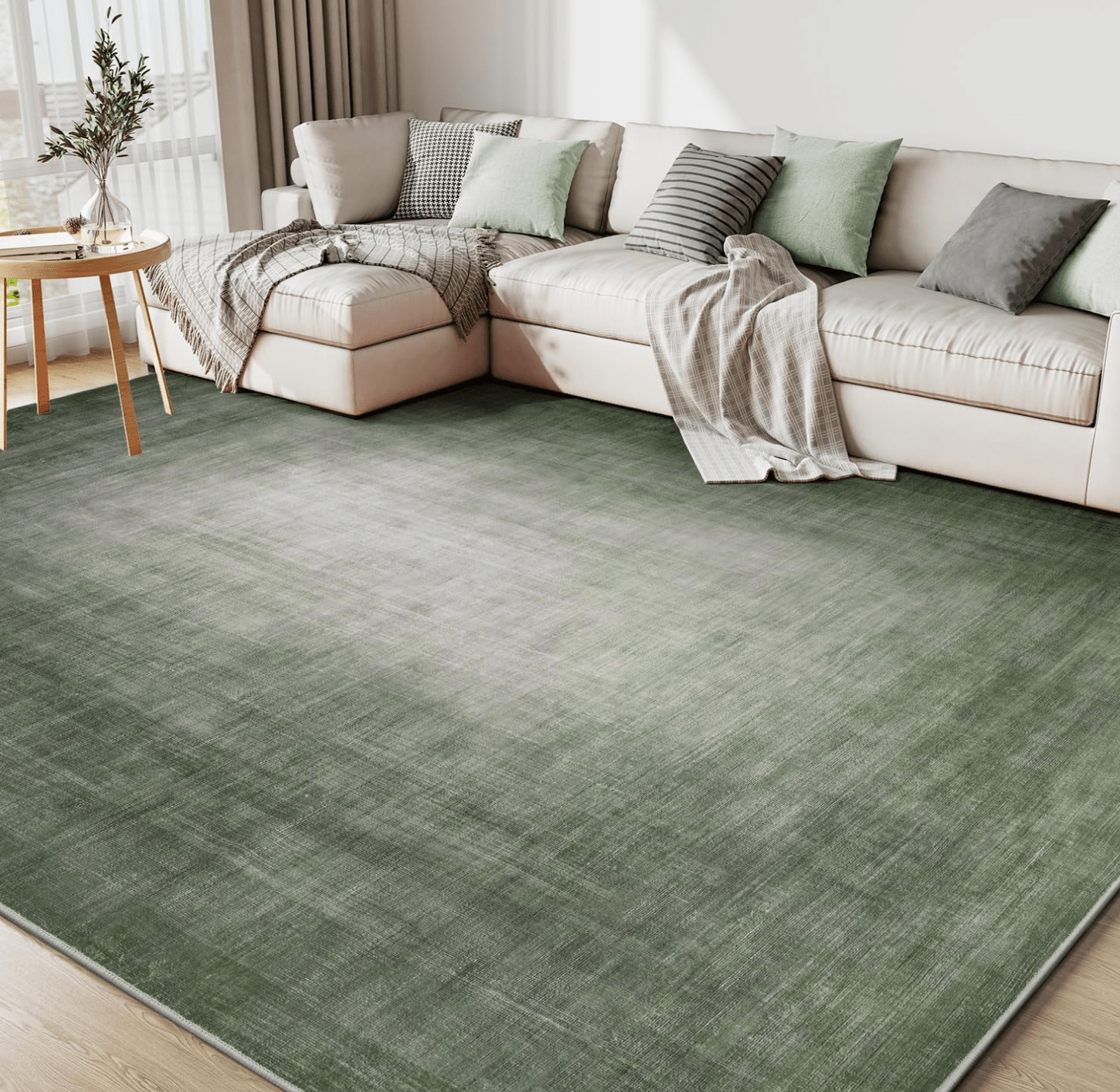 Green Simple Abstract Area Rug 8' x 10' - HER Home Design Boutique