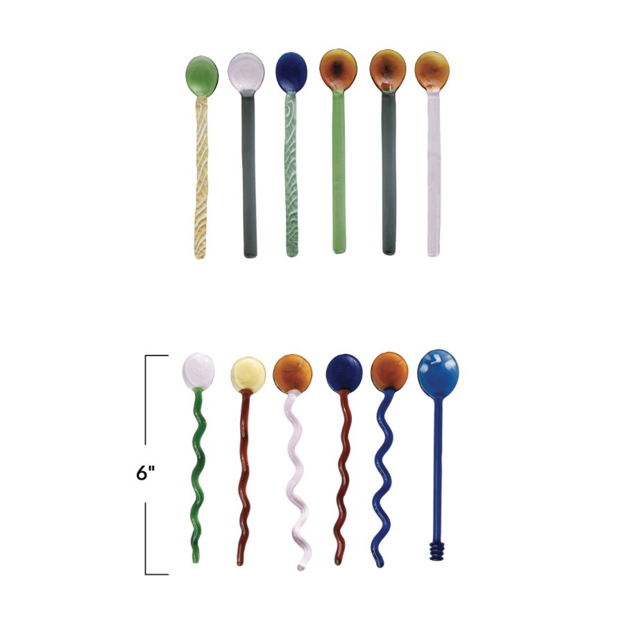 Handmade Glass Spoons - Multicolored - HER Home Design Boutique