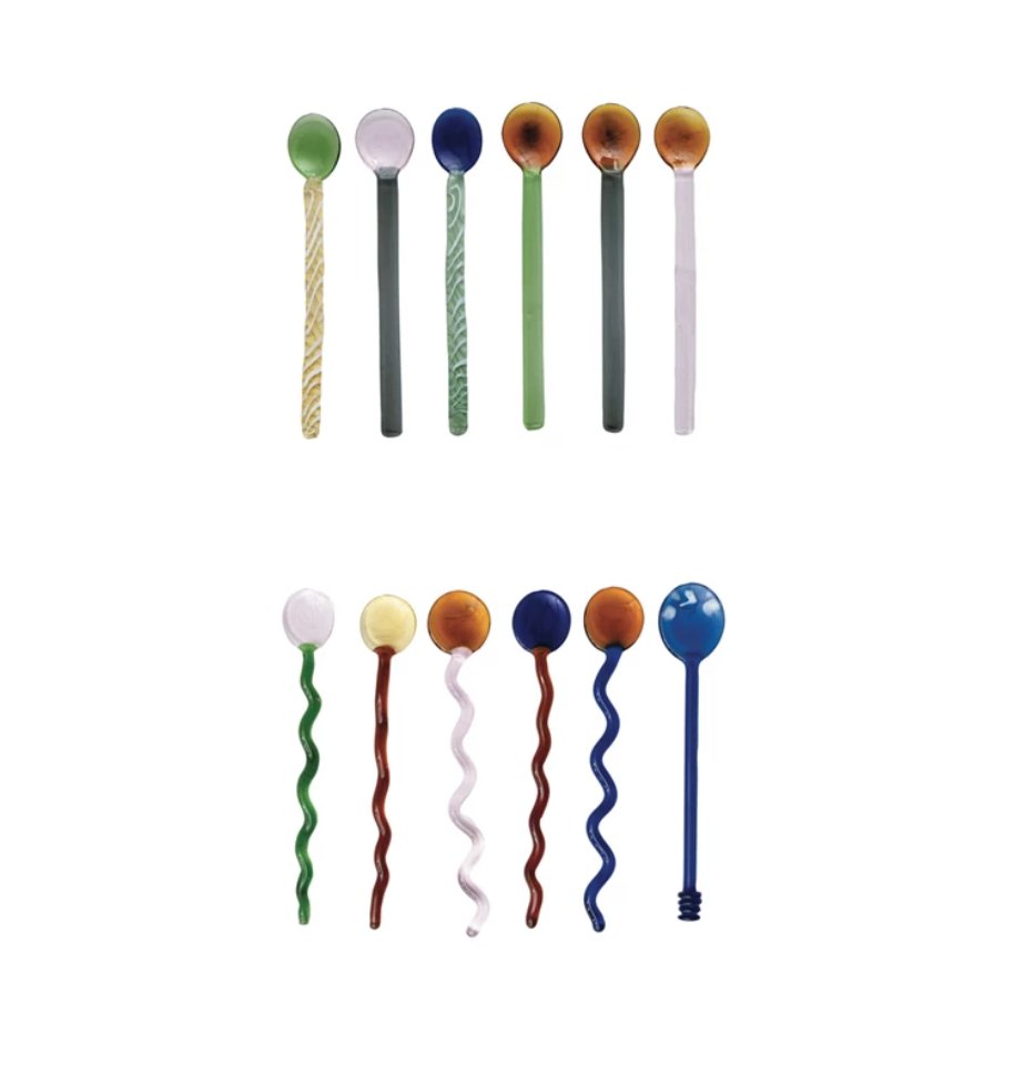Handmade Glass Spoons - Multicolored - HER Home Design Boutique