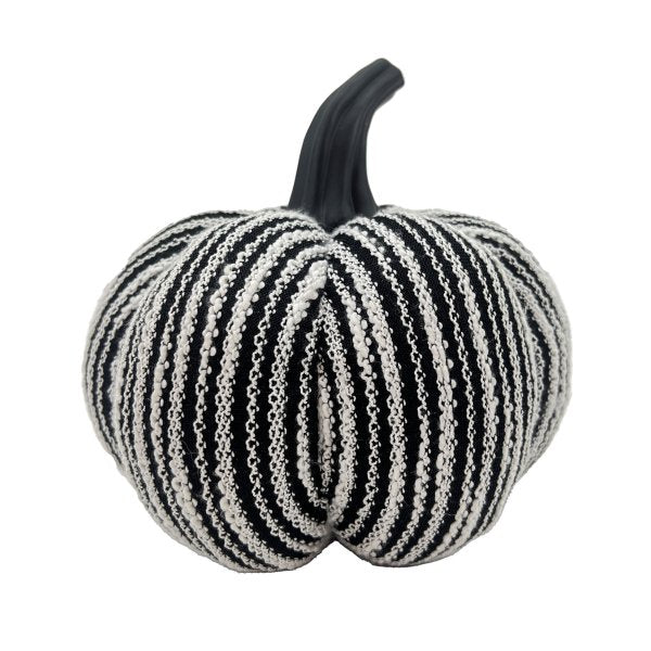 Knit Black And White Strip Pumpkin - HER Home Design Boutique