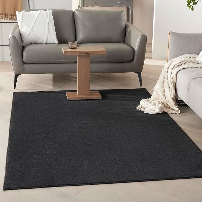 Nourison Essentials Indoor/Outdoor - Black Area Rug - HER Home Design Boutique