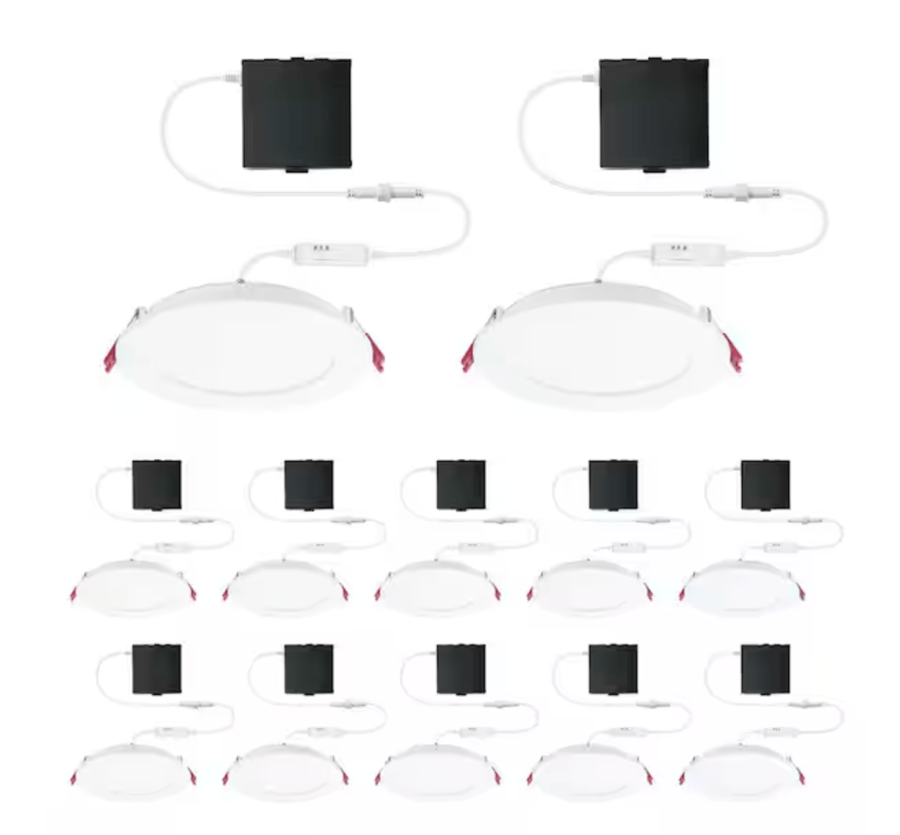 Pro Value Series LED 6 in Round Adj Color Temp Canless Recessed Light for Kitchen Bath Living rooms, Wht 12 - Pk - HER Home Design Boutique