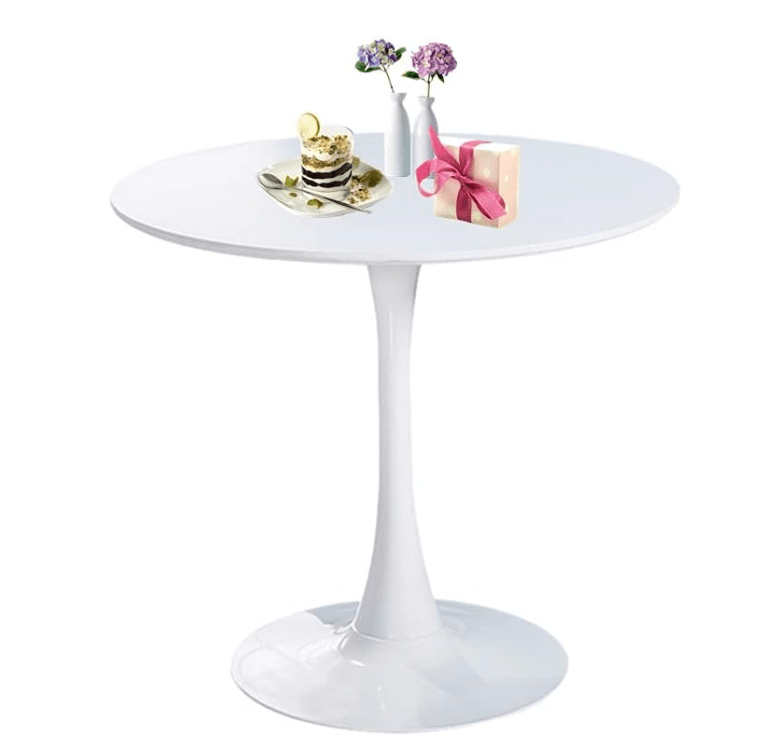 Round Dining Table White with Pedestal Base, 31.5" Modern Tulip Dining Room Table for 1 - 4 People - HER Home Design Boutique