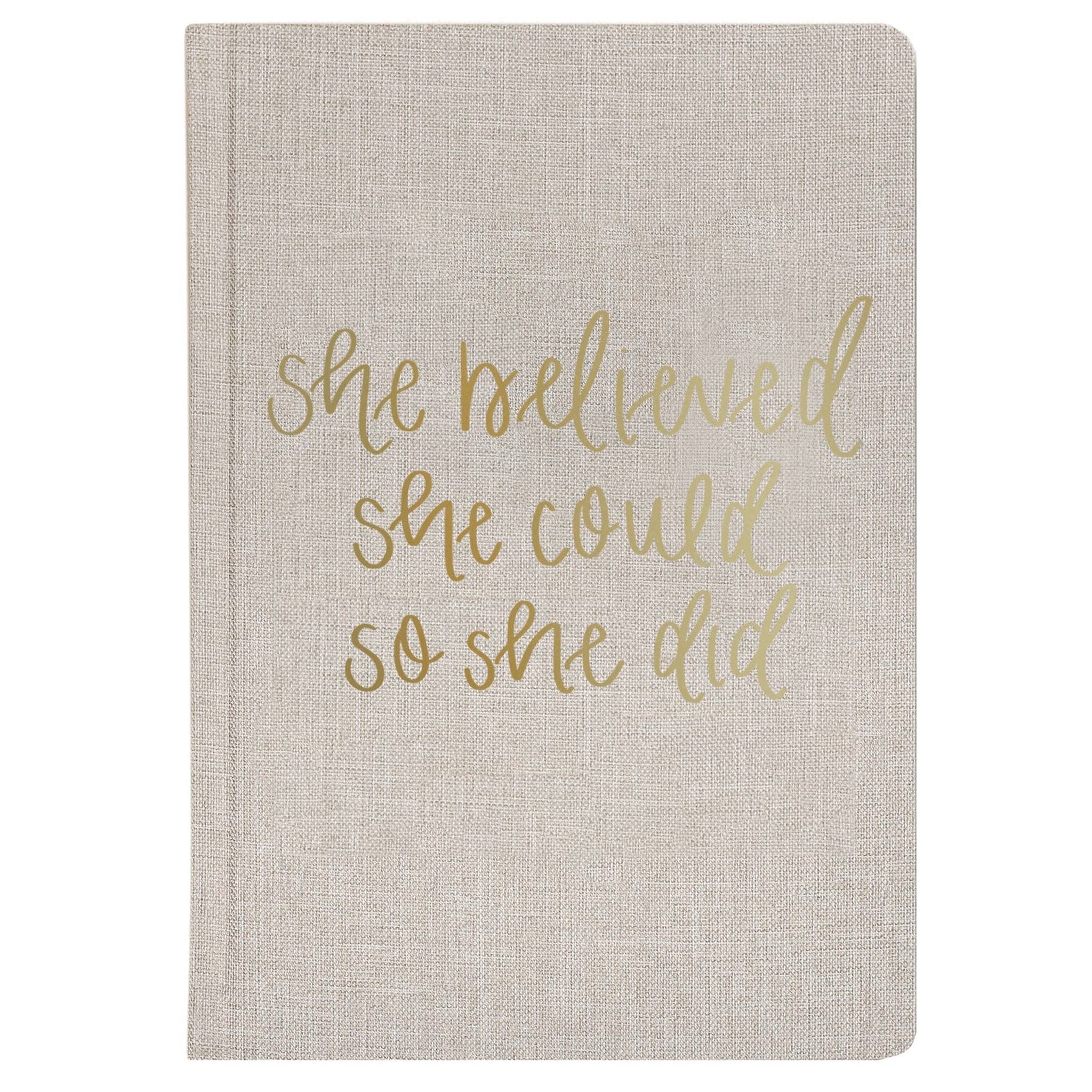She Believed She Could Fabric Journal - Home Decor & Gifts - HER Home Design Boutique