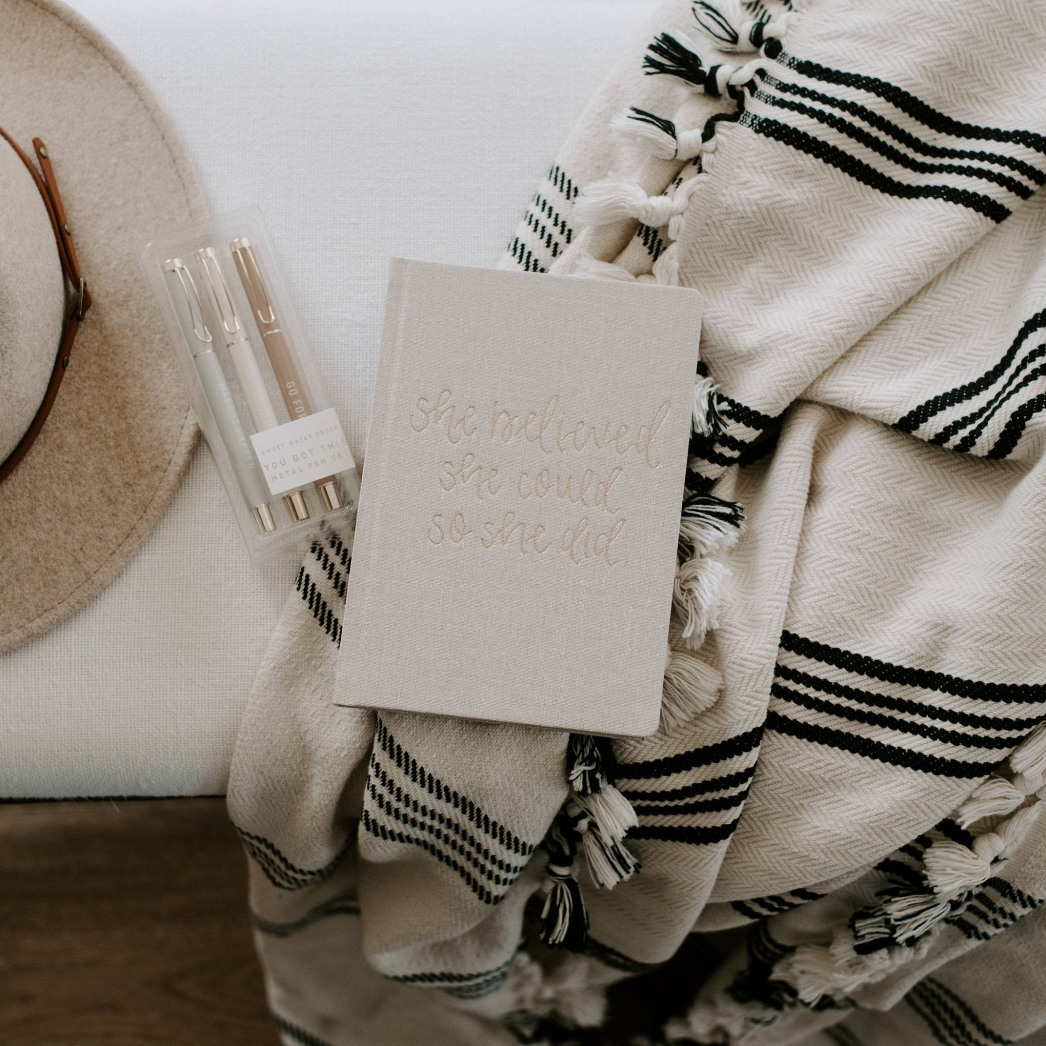 She Believed She Could Fabric Journal - Home Decor & Gifts - HER Home Design Boutique