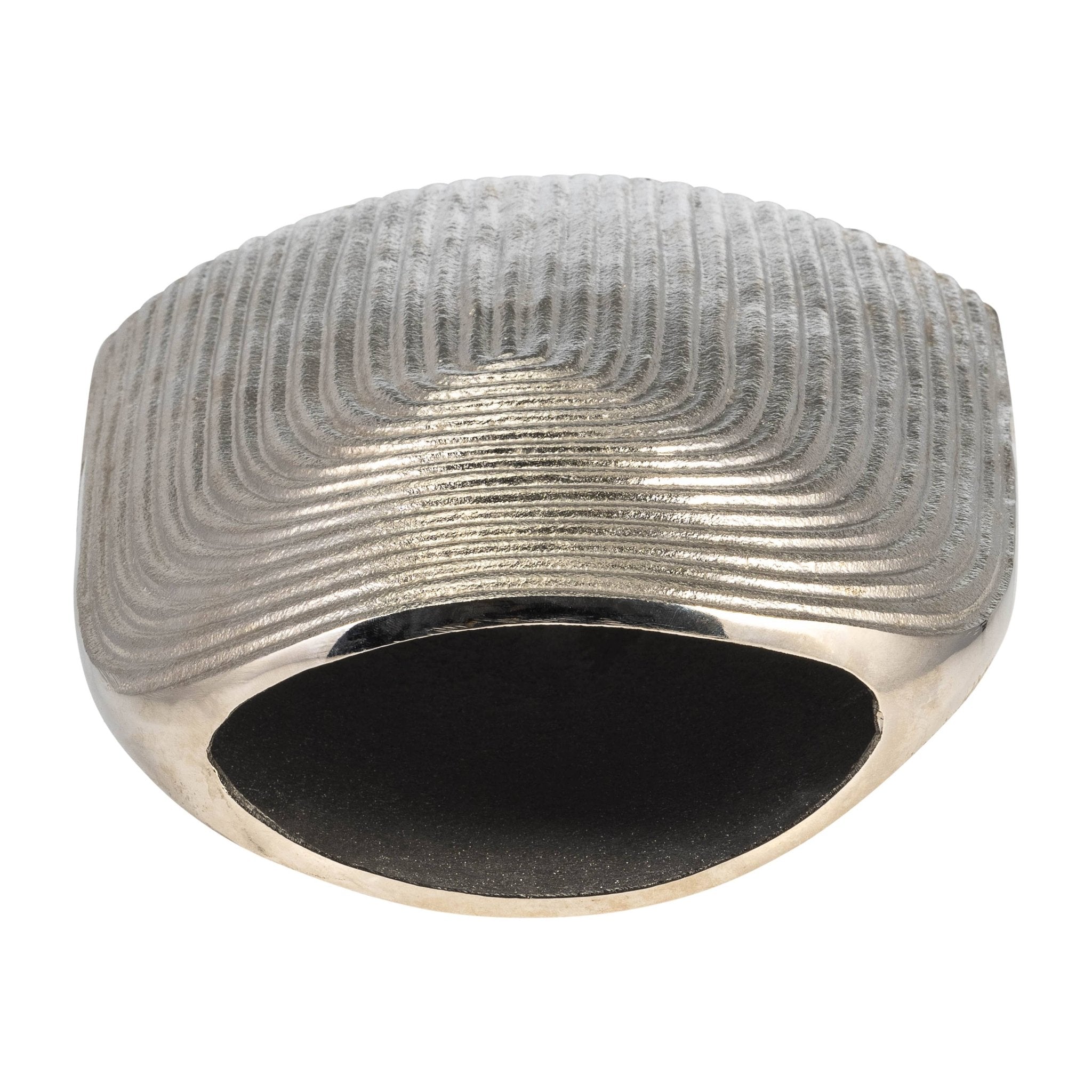 Silver 11 in. Aluminum Novelty Striped Arch Vase - HER Home Design Boutique