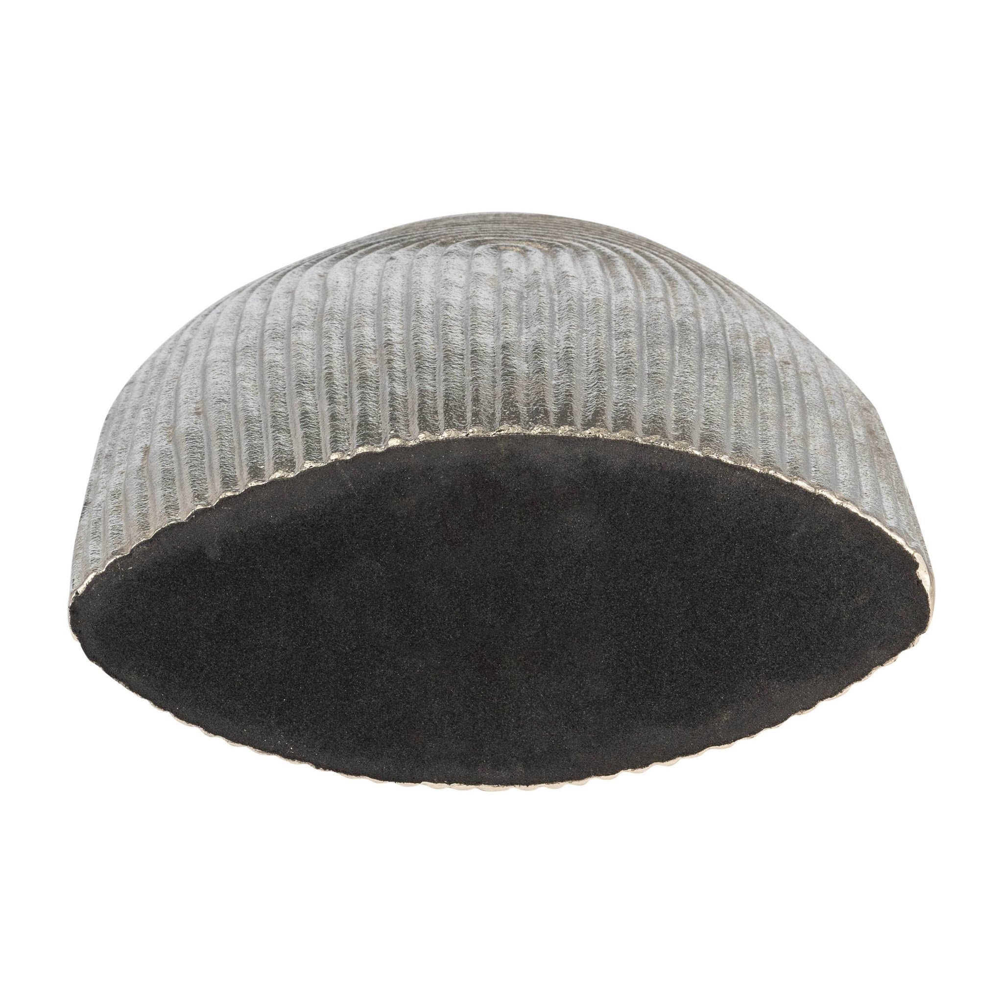 Silver 11 in. Aluminum Novelty Striped Arch Vase - HER Home Design Boutique