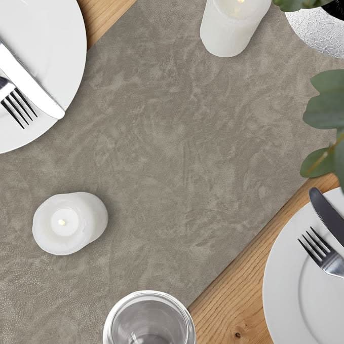 Silver Faux Leather Table Runner - HER Home Design Boutique