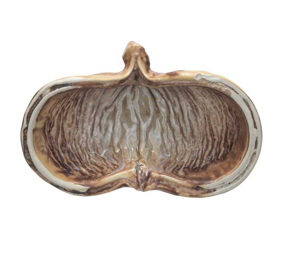 Stoneware Pod Shaped Dish (Each One Will Vary) - HER Home Design Boutique
