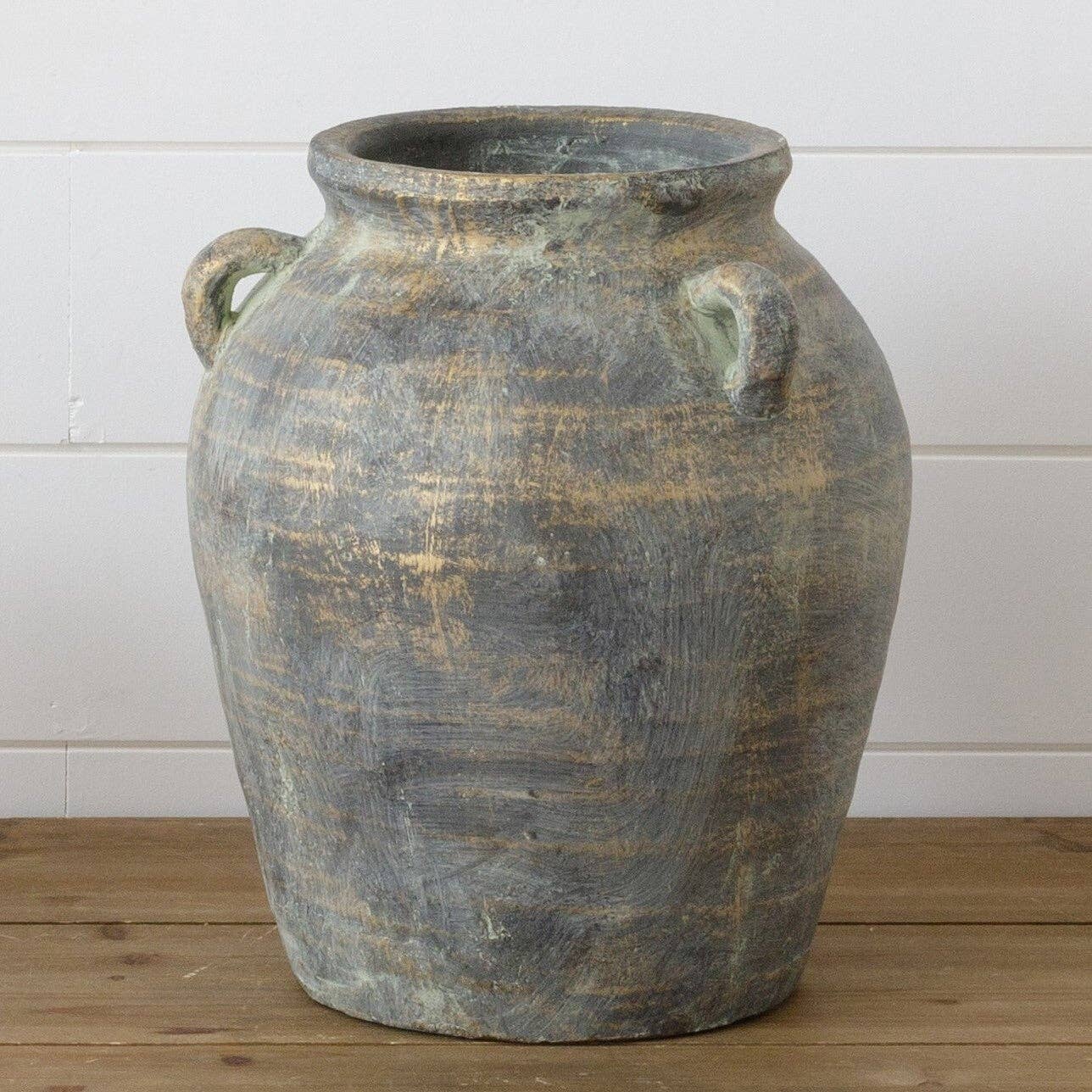 Terracotta Vase Distressed Black with Gold (PC) - HER Home Design Boutique