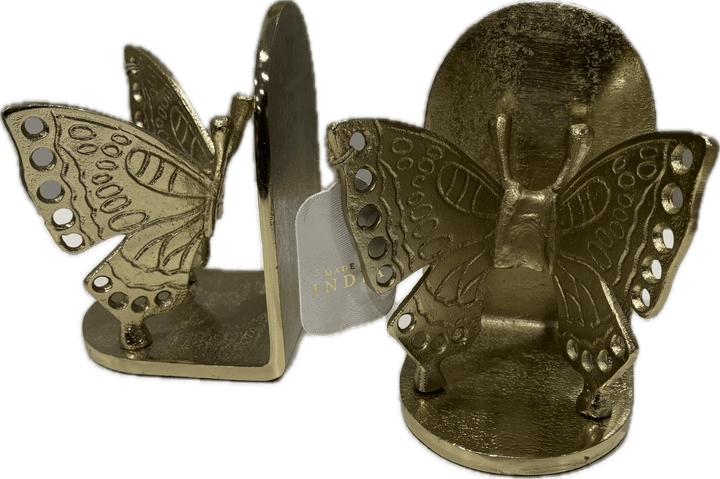 Transitional Butterfly Bookends in Gold (Set of 2) - HER Home Design Boutique