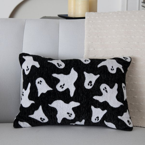 Woven Boo Ghost Throw Pillow - HER Home Design Boutique