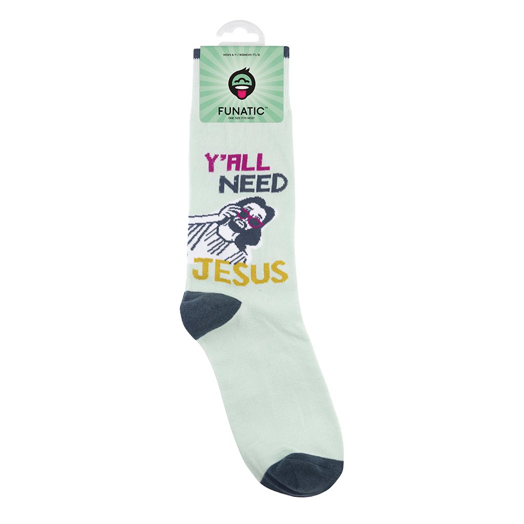 Y'All Need Jesus Socks | Funny Unisex Socks | Graphic Socks - HER Home Design Boutique