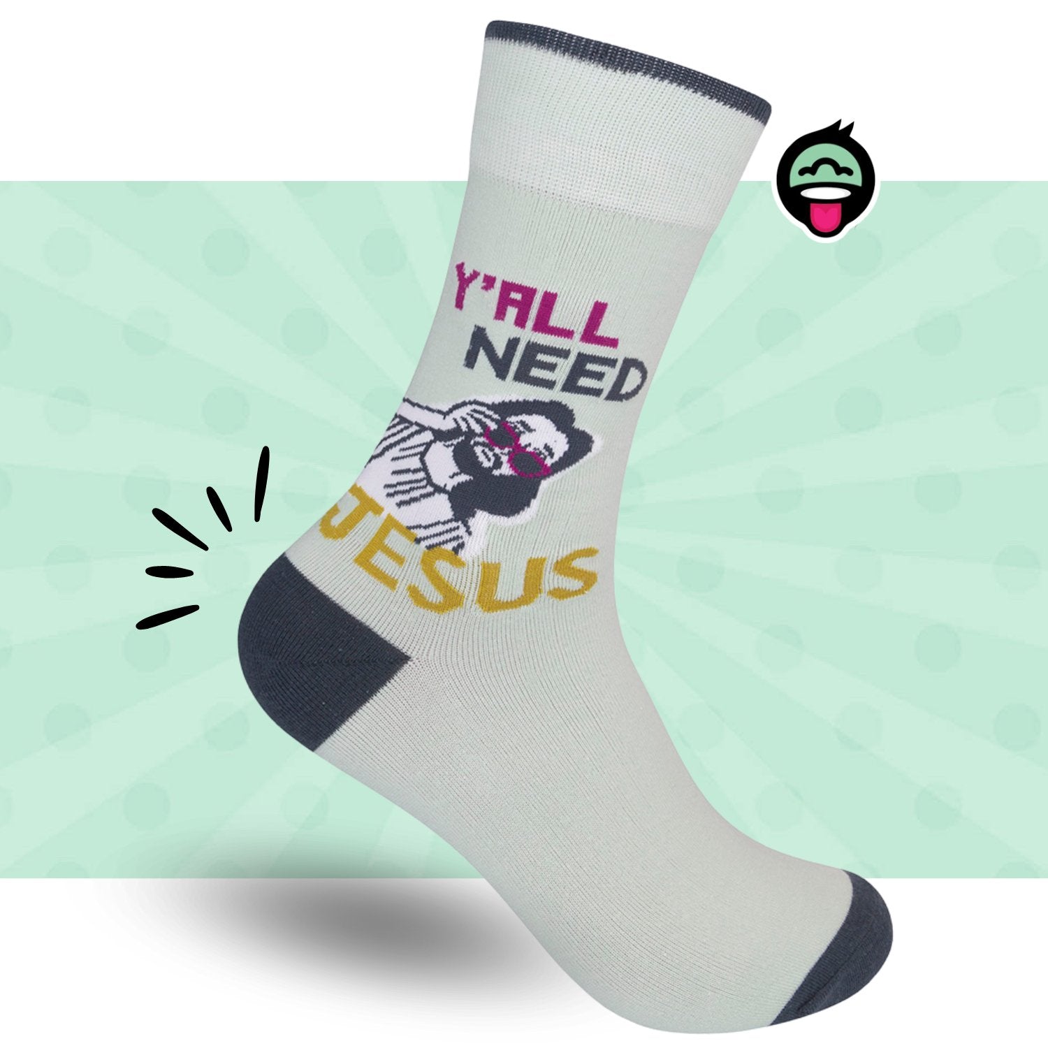 Y'All Need Jesus Socks | Funny Unisex Socks | Graphic Socks - HER Home Design Boutique