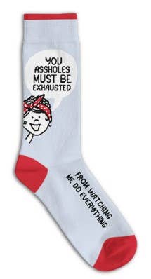 You Assholes Must Be Exhausted Socks | Funny Unisex Socks - HER Home Design Boutique