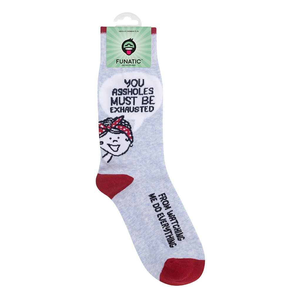 You Assholes Must Be Exhausted Socks | Funny Unisex Socks - HER Home Design Boutique