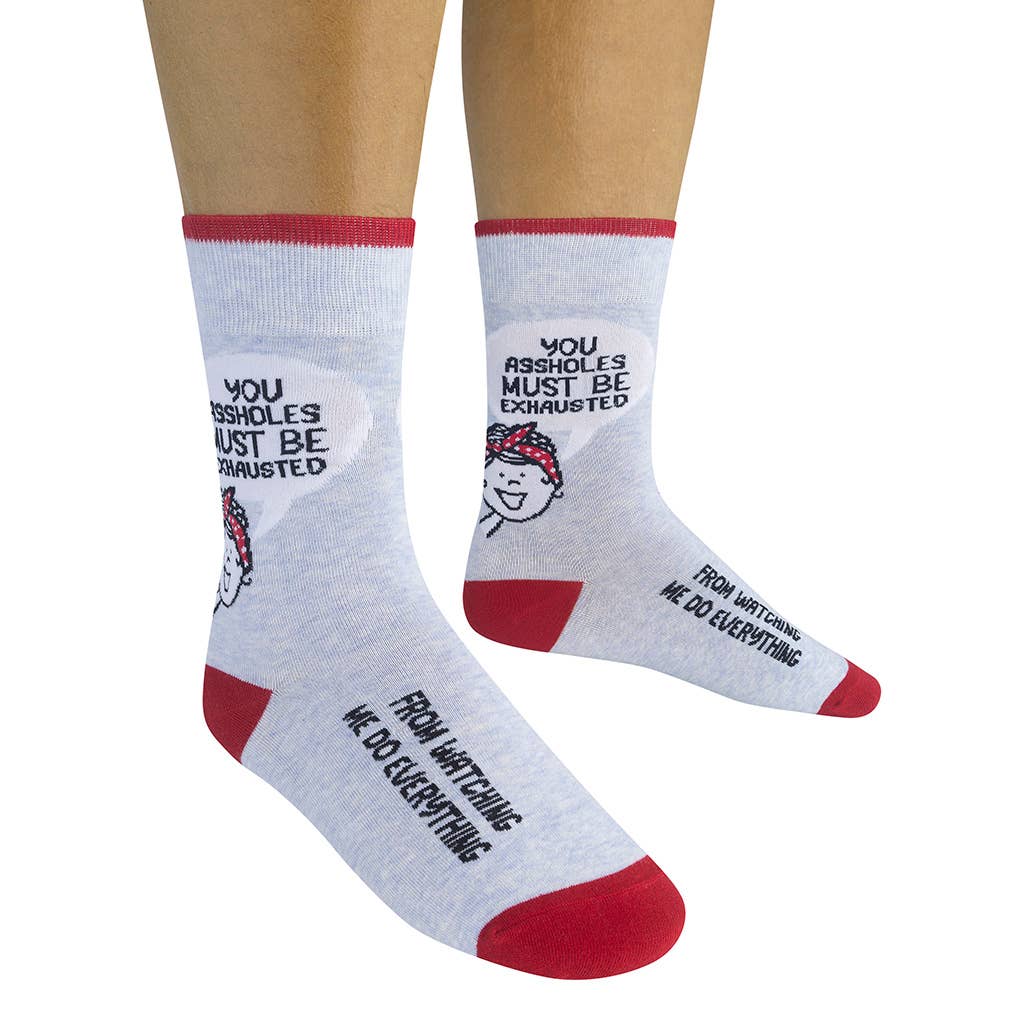 You Assholes Must Be Exhausted Socks | Funny Unisex Socks - HER Home Design Boutique