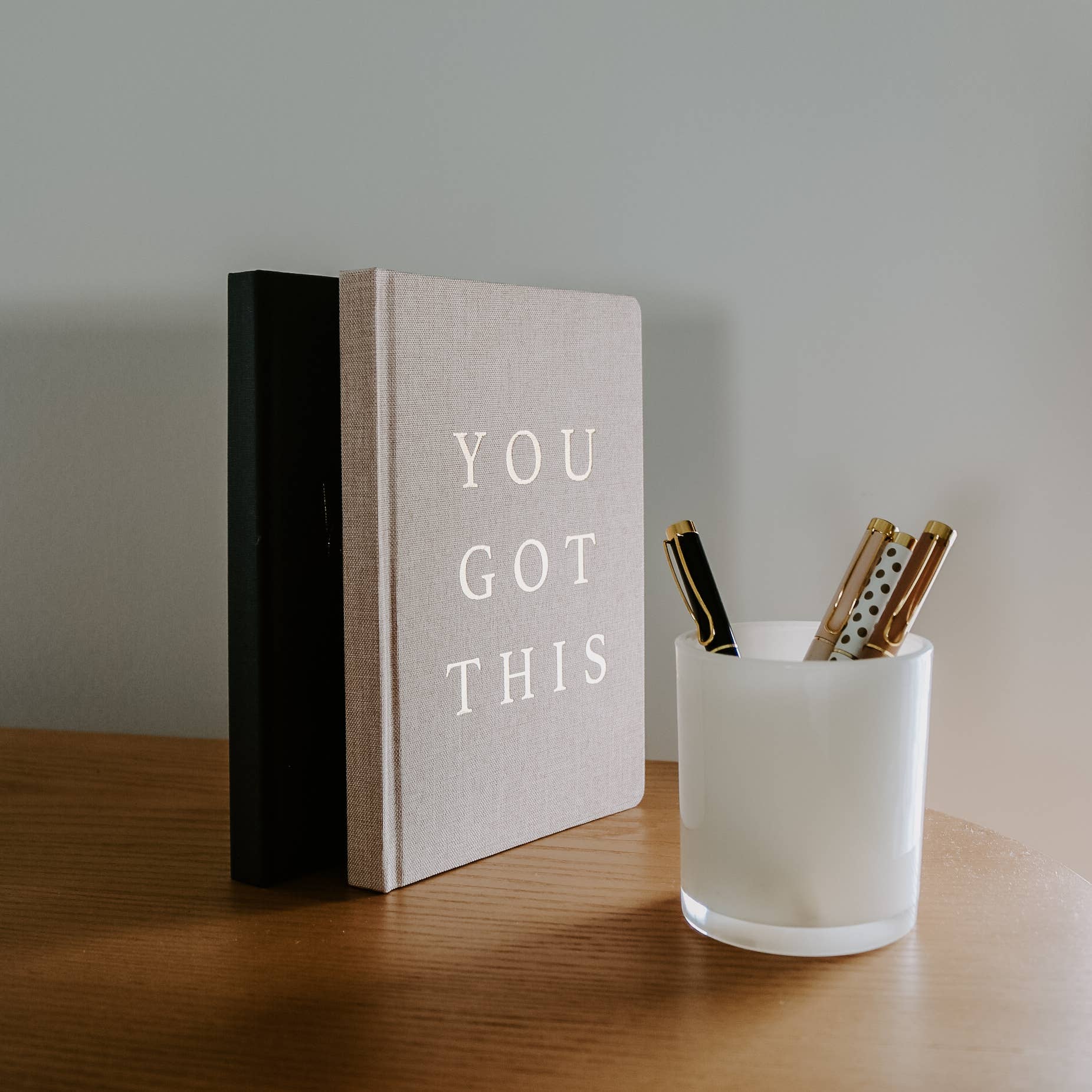 You Got This - Tan and Gold Foil Fabric Journal - HER Home Design Boutique