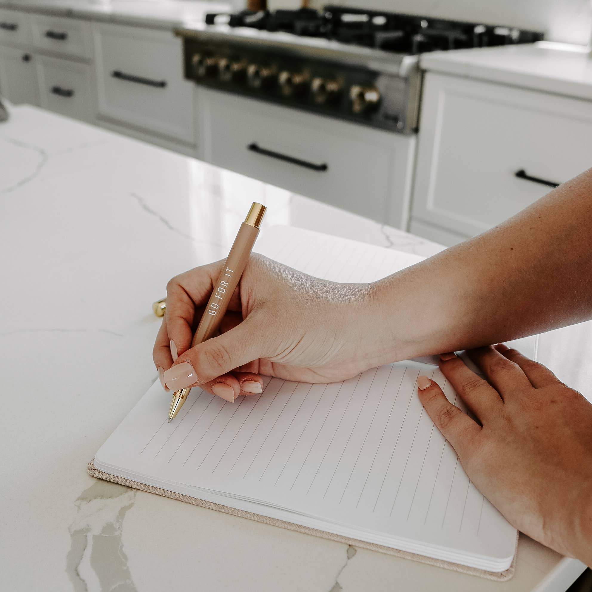 You Got This - Tan and Gold Foil Fabric Journal - HER Home Design Boutique