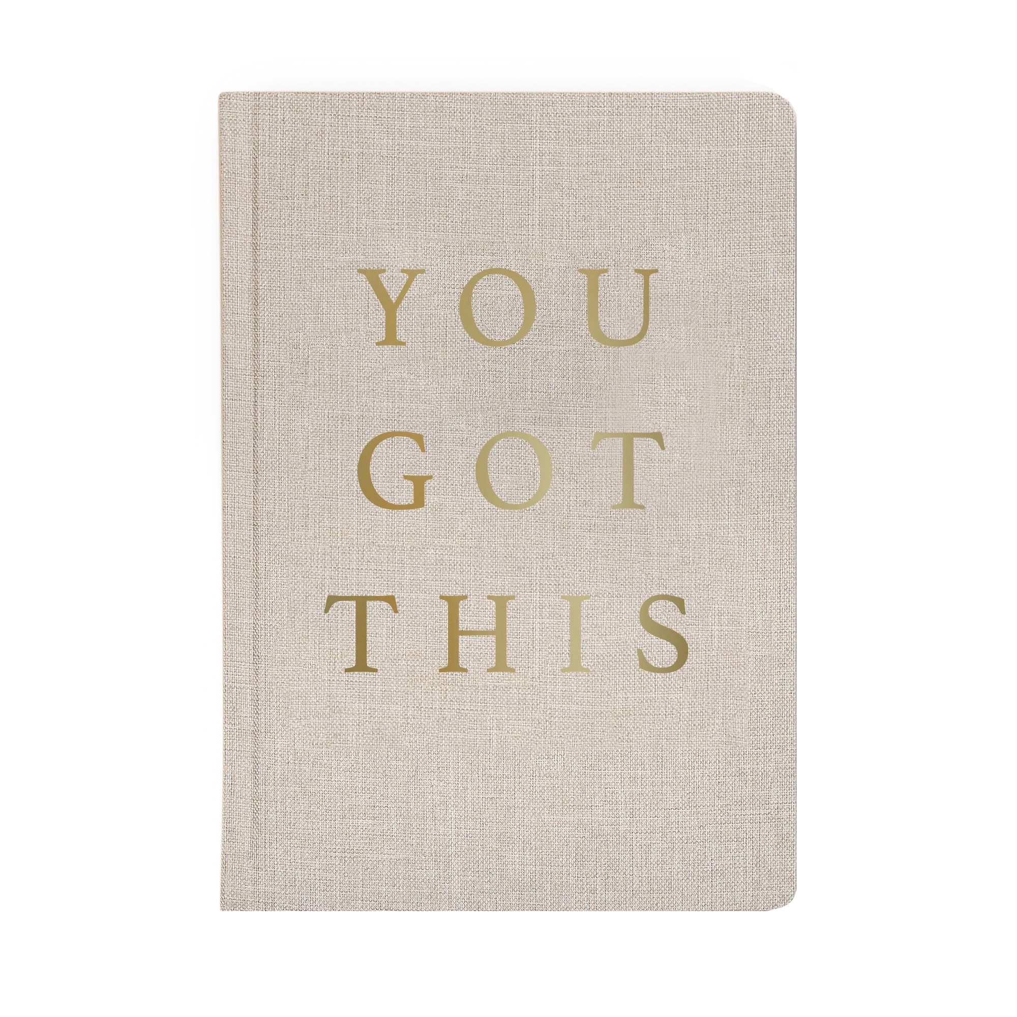 You Got This - Tan and Gold Foil Fabric Journal - HER Home Design Boutique