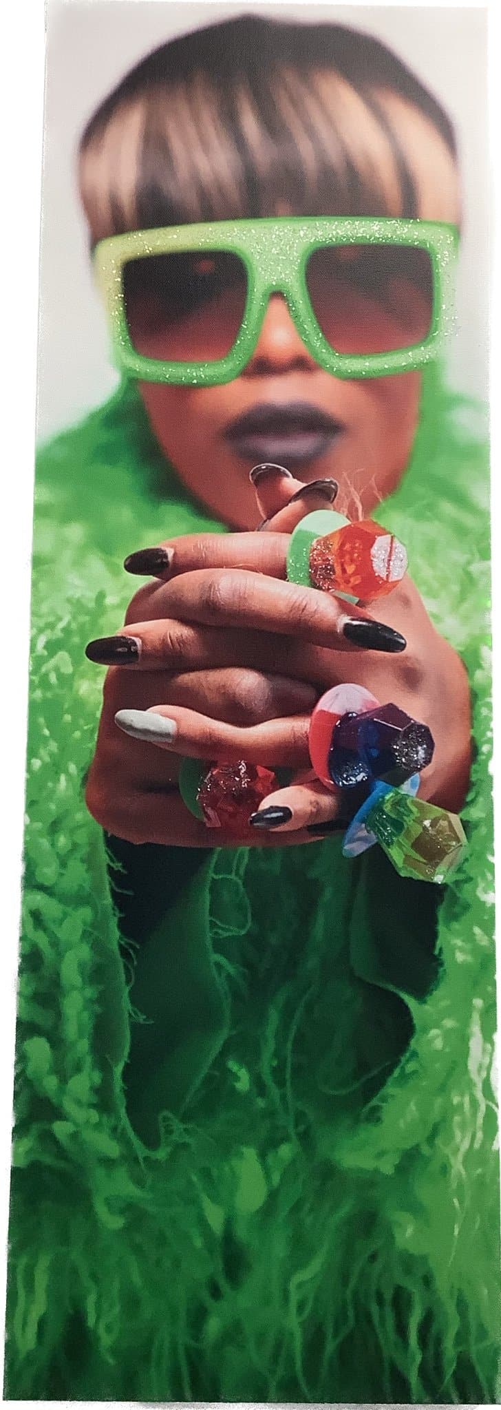 12x36 Sunglasses and Ring Pops Contemporary Artwork in Lime Green - HER Home Design Boutique