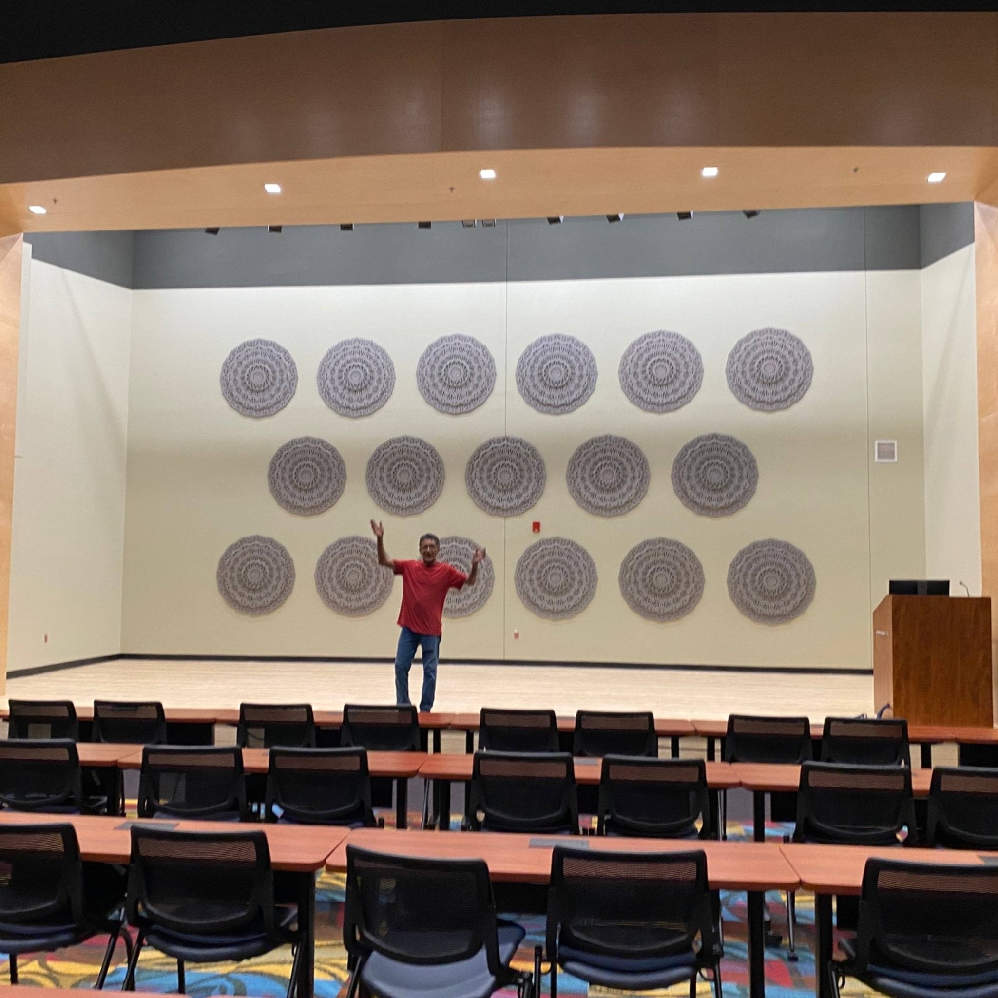 3-Dimensional Chartres Carved Wood Wall Medallion: Original-Grey Wash - HER Home Design Boutique