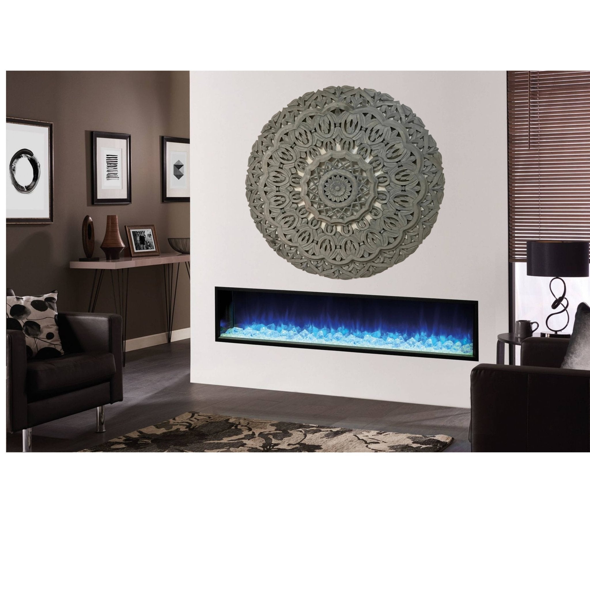 3-Dimensional Chartres Carved Wood Wall Medallion: Original-Grey Wash - HER Home Design Boutique