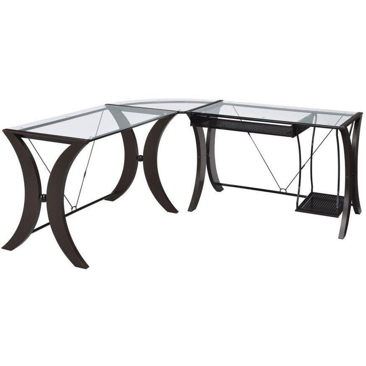3-Piece L-Shaped Computer Desk Set in Cappuccino - HER Home Design Boutique