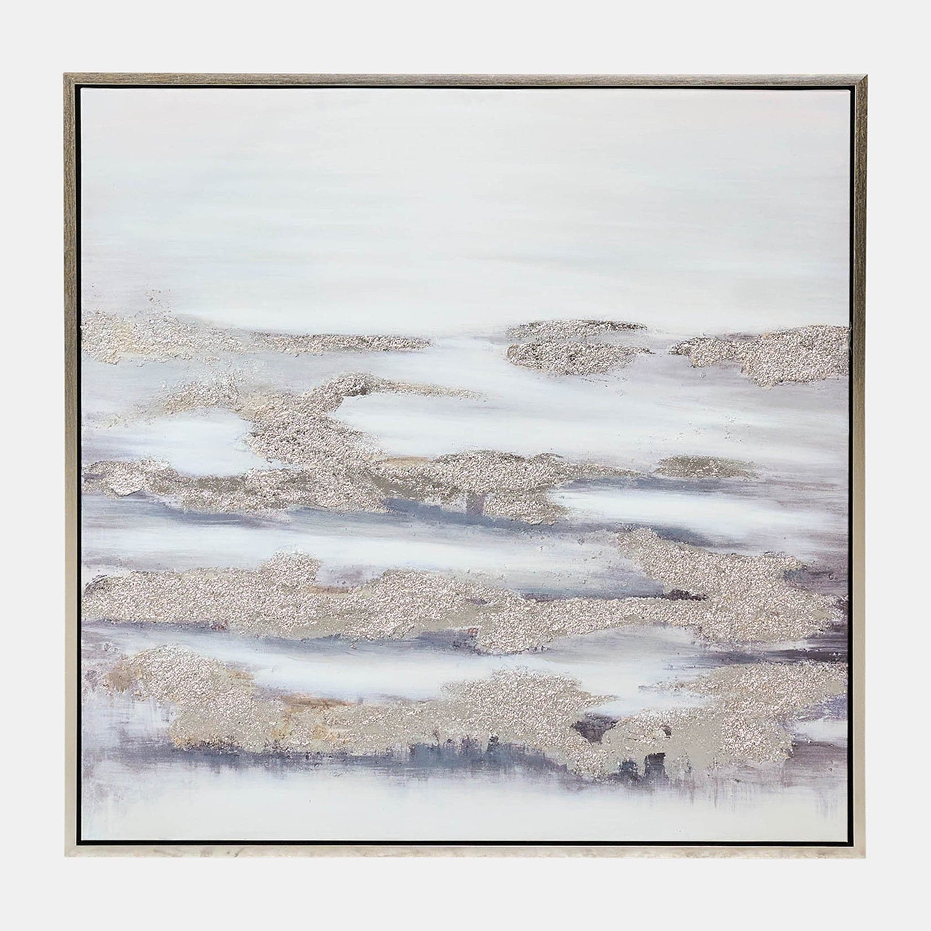 39x39 Abstract Hand Painted Canvas in Skyblue - HER Home Design Boutique