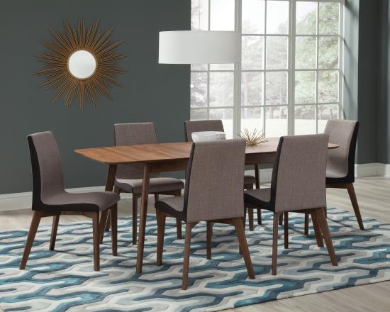 5-piece Dining Room Set Natural Walnut and Grey - HER Home Design Boutique