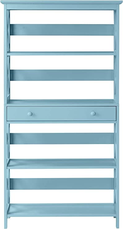 5 Tier Bookcase with Drawer in Sea Foam - HER Home Design Boutique