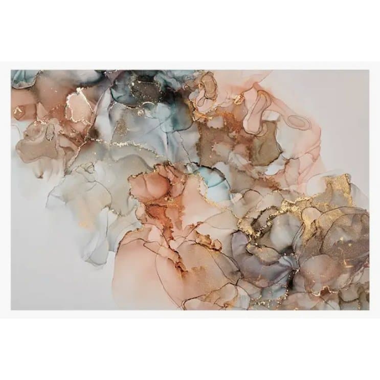 53X35 Abstract Metallic Tempered Glass Art, Multi - HER Home Design Boutique