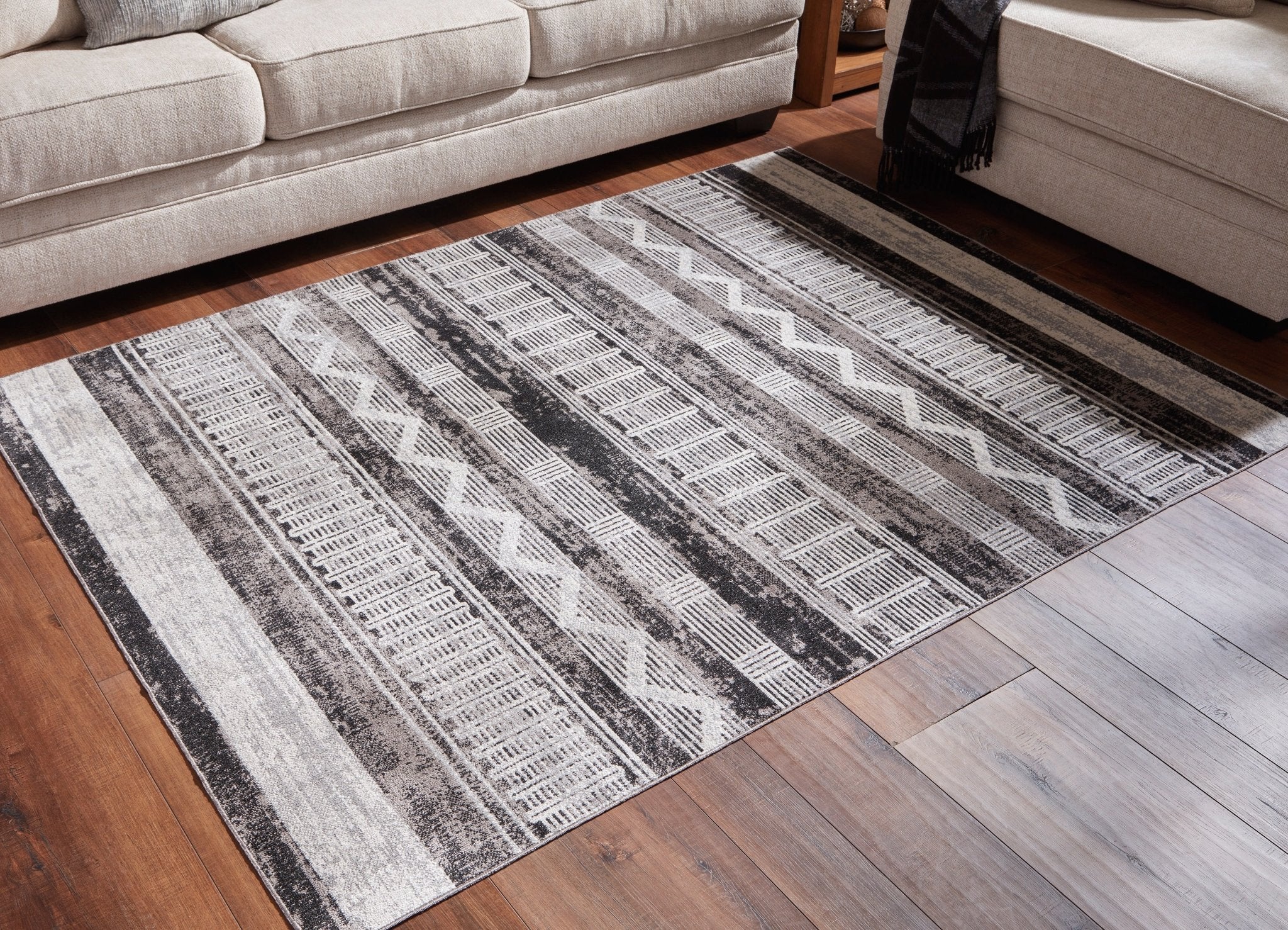 8' x 10' Boho Area Rug in Black and White - HER Home Design Boutique