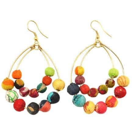 Aasha Hoops with Beads Dangle Earrings - HER Home Design Boutique