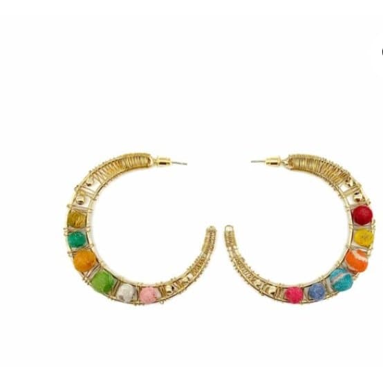 Aasha Large Beaded and Wire Dangle Earrings - HER Home Design Boutique